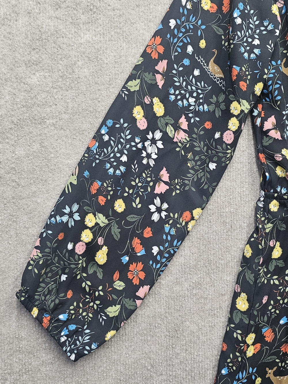 Wrangler Woodland Floral Sheer Dress L Deer Bunny Boho Ruffle - Picture 10 of 15